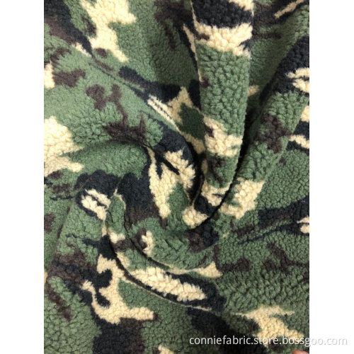 100% polyester Sherpa Jacquard stickat tyg (Berber fleece)
